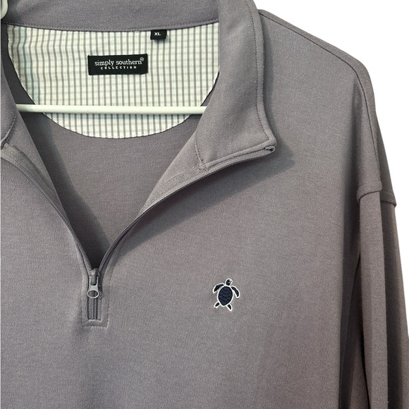 Simply Southern 1/4 Zip Pullover Sweater Size XL Men Purple Poly Cotton - Picture 2 of 3